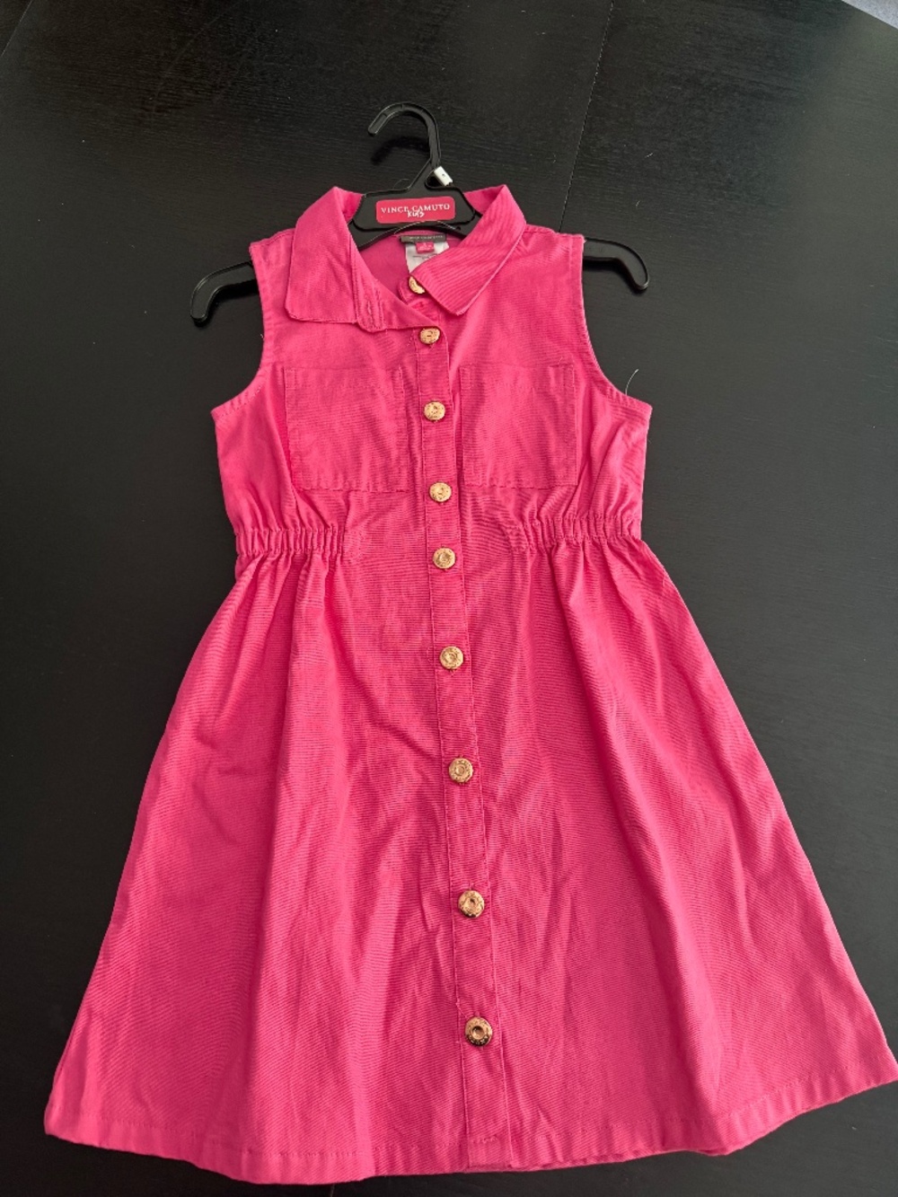 Vince Cameo Kids Pink Sleeveless Shirt Dress Size 8